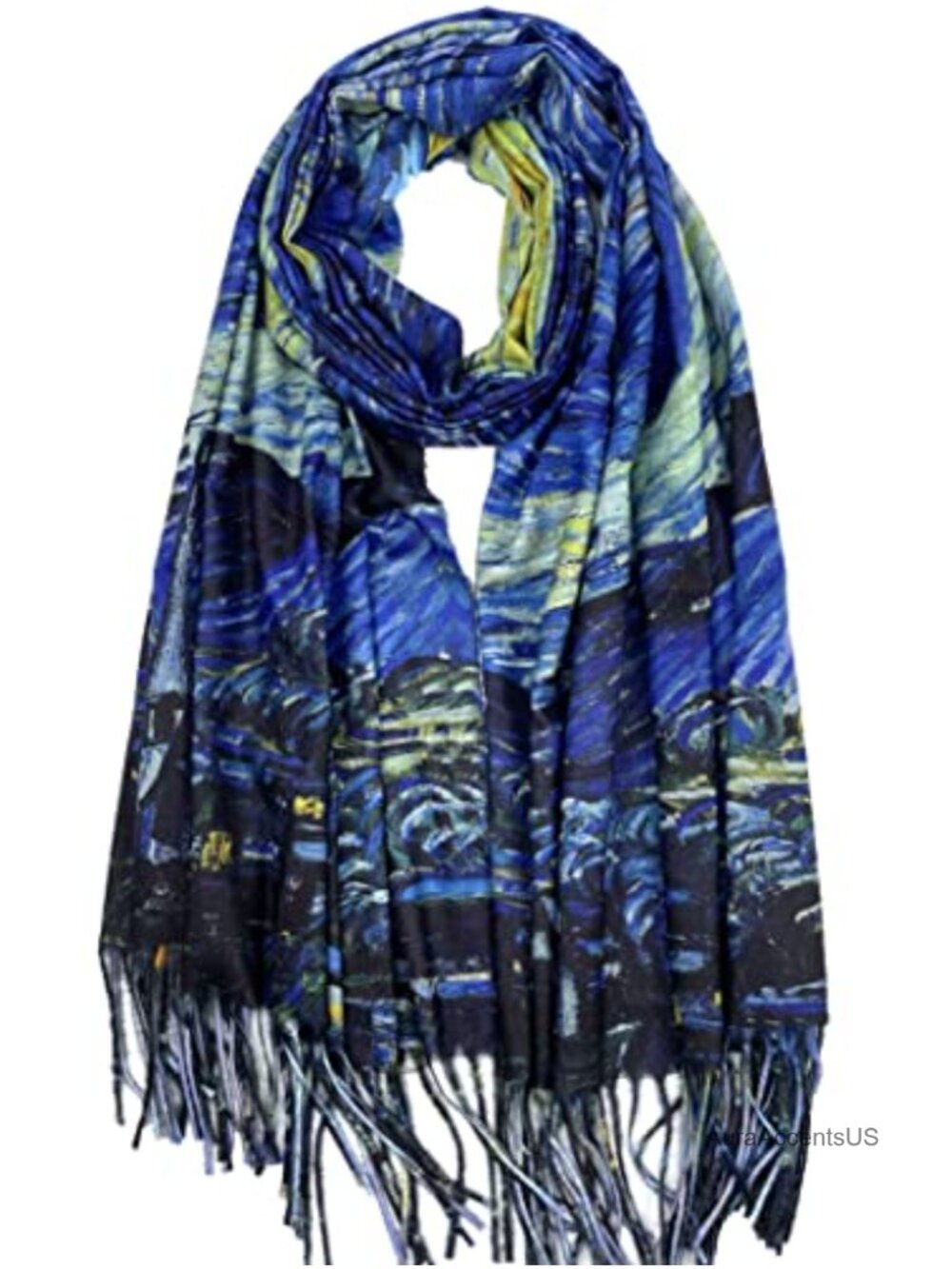Reversible Art Print Shawl Wrap Double Sided Large Soft Blanket Scarf